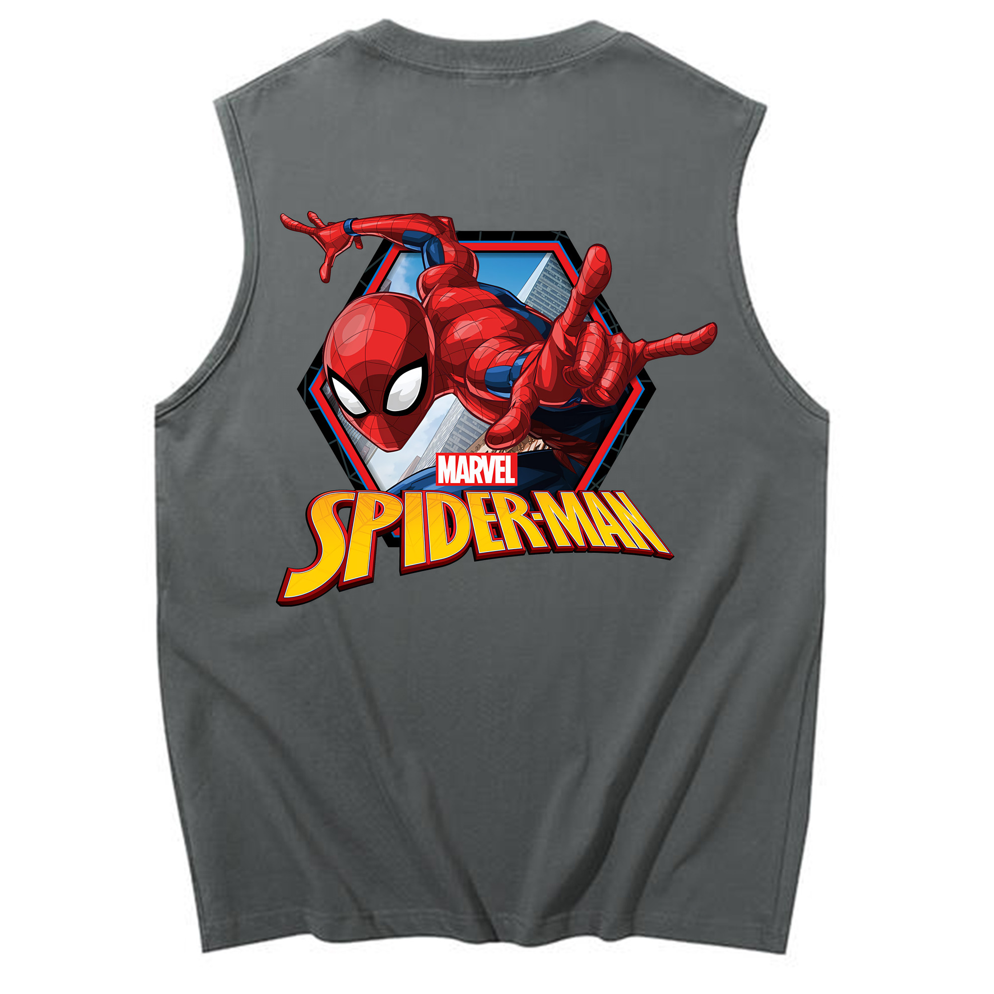 （画像用） Spider Man スパイダーマン コットン100％タンクトップ（背面プリント）